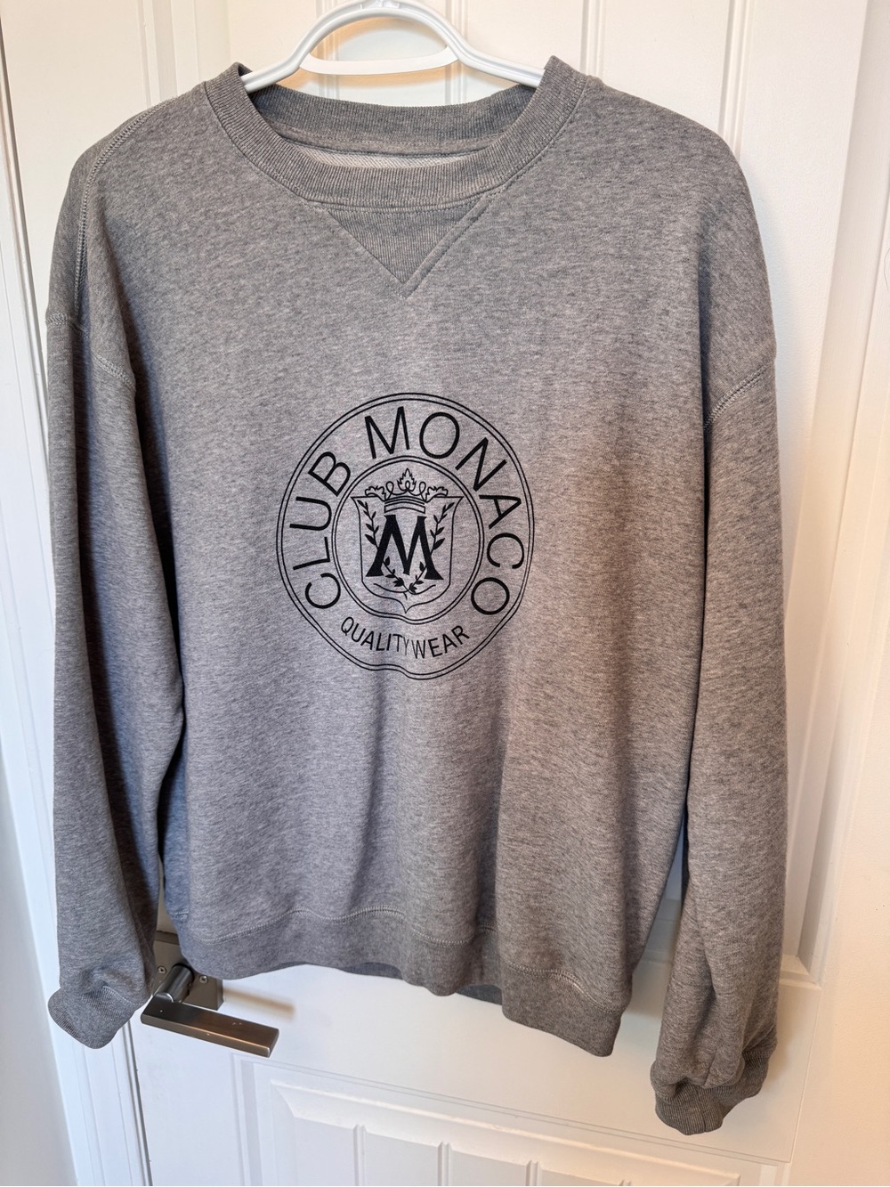 Club Monaco Gray Logo Crewneck Sweater